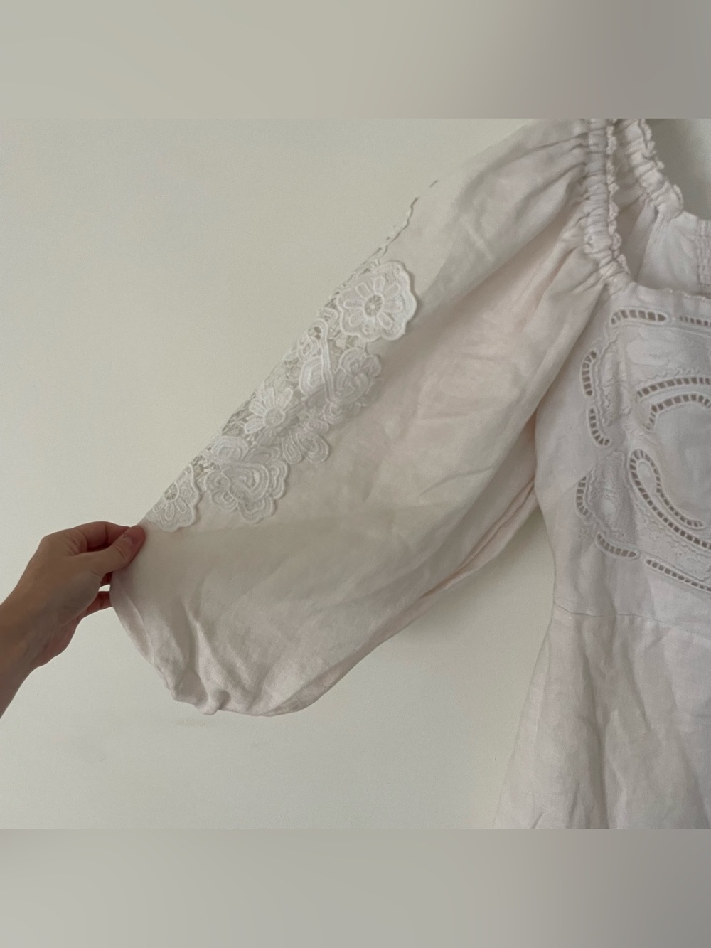 Farm Rio Embroidered Euroflax 100% Linen Mini Dress medium $260 - Picture 3 of 7